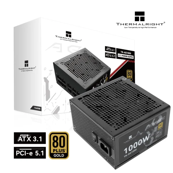 Thermalright AG-1000 1000W 80+ Gold Fully Modular Power Supply, ATX 3.1/PCIe 5.1 Supported