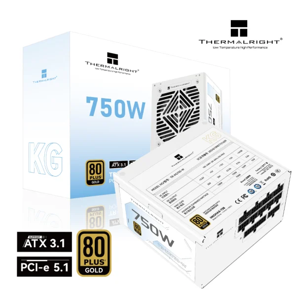 Thermalright KG-750-W 750W ATX 3.1 PCIe 5.1 80+ Gold Full Modular Power Supply - White