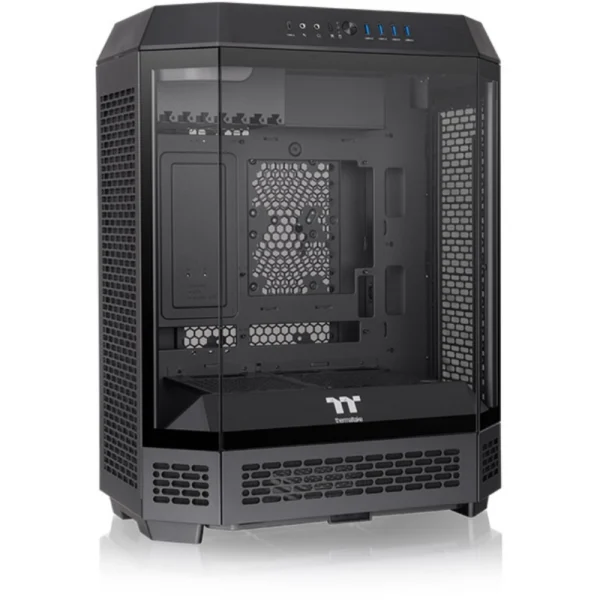 Thermaltake The Tower 600 ATX Mid-Tower PC Gaming Case, 2x Pre-installed CT140 Fans, Without LCD Screen - Black