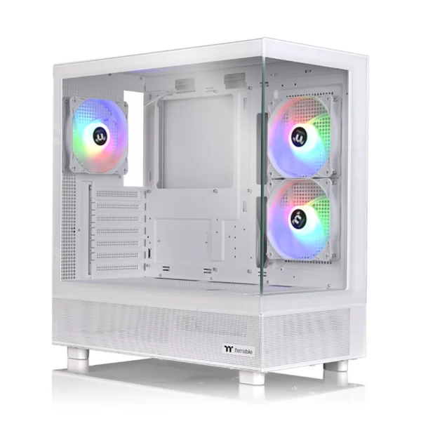 Thermaltake View 270 TG ARGB V2 ATX Mid-Tower PC Gaming Case, 3x Pre-installed ARGB Lite Fans - Snow