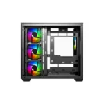 Thunder Battle Station TGC-666 Case - Black - Three sided tempered glass panels - Dual-chamber ATX Mid Tower - Up to 2 × 360mm radiators - 4x ARGB Inf Fans Included - Image 6