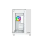 Thunder Battle Station TGC-666 Case - White - Three sided tempered glass panels - Dual-chamber ATX Mid Tower - Up to 2 × 360mm radiators - 4x ARGB Inf Fans Included - Image 2