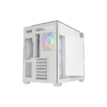 Thunder Battle Station TGC-666 Case - White - Three sided tempered glass panels - Dual-chamber ATX Mid Tower - Up to 2 × 360mm radiators - 4x ARGB Inf Fans Included - Image 5