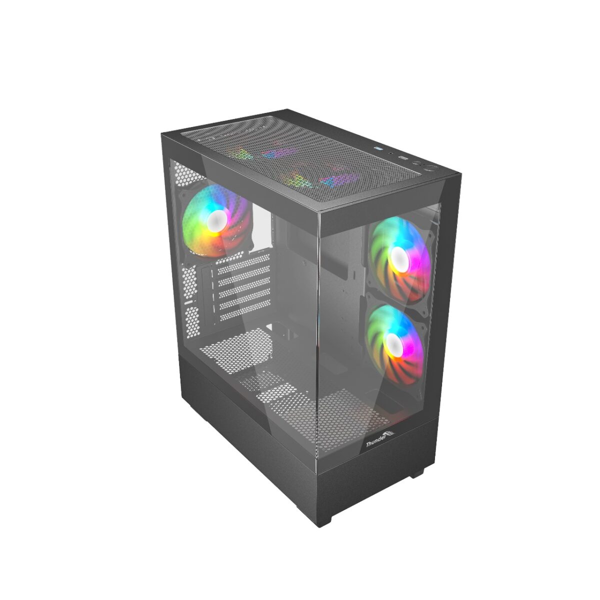 Thunder Black Fox TGC-747 Infinity microATX ARGB Gaming Case - 3 ARGB Fans Pre-Installed - Image 2
