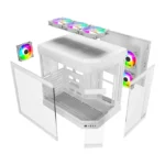 Thunder Carbon TGC-639W Modern Aesthetic Dual Chamber Panoramic Tempered Glass Mid-Tower ATX PC Gaming Case - White - Image 8