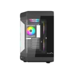 Thunder Carbon TGC-639B Modern Aesthetic Dual Chamber Panoramic Tempered Glass Mid-Tower ATX PC Gaming Case - Black - Image 7