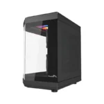 Thunder Carbon TGC-639B Modern Aesthetic Dual Chamber Panoramic Tempered Glass Mid-Tower ATX PC Gaming Case - Black - Image 3