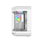 Thunder Carbon TGC-639W Modern Aesthetic Dual Chamber Panoramic Tempered Glass Mid-Tower ATX PC Gaming Case - White - Image 2