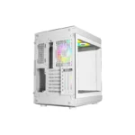 Thunder Carbon TGC-639W Modern Aesthetic Dual Chamber Panoramic Tempered Glass Mid-Tower ATX PC Gaming Case - White - Image 4