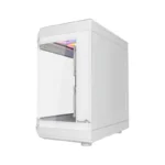 Thunder Carbon TGC-639W Modern Aesthetic Dual Chamber Panoramic Tempered Glass Mid-Tower ATX PC Gaming Case - White - Image 5