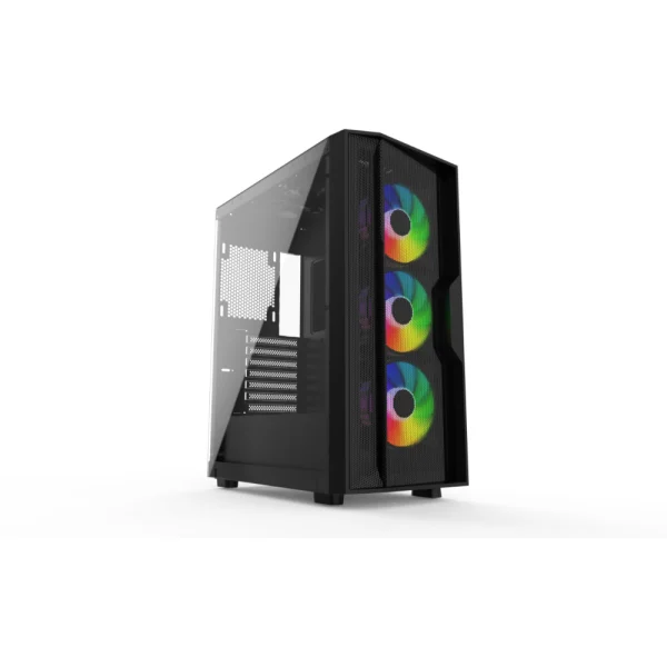 Thunder Gladius TGC-1026-B E-ATX ARGB Gaming Case - 3 ARGB Fans Pre-Installed