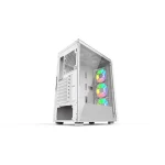 Thunder Gladius TGC-1026-W E-ATX ARGB Gaming Case - 3 ARGB Fans Pre-Installed - White - Image 7