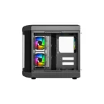 Thunder Rogue TGC-657B Modern Aesthetic Dual Chamber Panoramic Tempered Glass Mid-Tower ATX PC Gaming Case - Black - Image 6