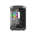 Thunder Rogue TGC-657B Modern Aesthetic Dual Chamber Panoramic Tempered Glass Mid-Tower ATX PC Gaming Case - Black - Image 8