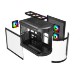 Thunder Rogue TGC-657B Modern Aesthetic Dual Chamber Panoramic Tempered Glass Mid-Tower ATX PC Gaming Case - Black - Image 9