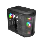 Thunder Rogue TGC-657B Modern Aesthetic Dual Chamber Panoramic Tempered Glass Mid-Tower ATX PC Gaming Case - Black - Image 11