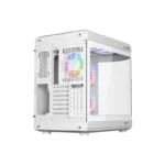 Thunder Rogue TGC-657W Modern Aesthetic Dual Chamber Panoramic Tempered Glass Mid-Tower ATX PC Gaming Case - White - Image 4