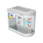 Thunder Rogue TGC-657W Modern Aesthetic Dual Chamber Panoramic Tempered Glass Mid-Tower ATX PC Gaming Case - White - Image 6