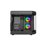 Thunder Rogue TGC-657B Modern Aesthetic Dual Chamber Panoramic Tempered Glass Mid-Tower ATX PC Gaming Case - Black - Image 5