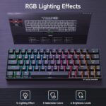 TMKB T63 Gaming Keyboard Wireless,Triple Mode BT5.0/2.4G/USB-C Mechanical Keyboard Wireless,63 Keys Wireless Bluetooth Keyboard,Rechargeable RGB Backlit 60 Percent Keyboard - Red Switch - Image 2