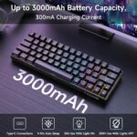 TMKB T63 Gaming Keyboard Wireless,Triple Mode BT5.0/2.4G/USB-C Mechanical Keyboard Wireless,63 Keys Wireless Bluetooth Keyboard,Rechargeable RGB Backlit 60 Percent Keyboard - Red Switch - Image 4