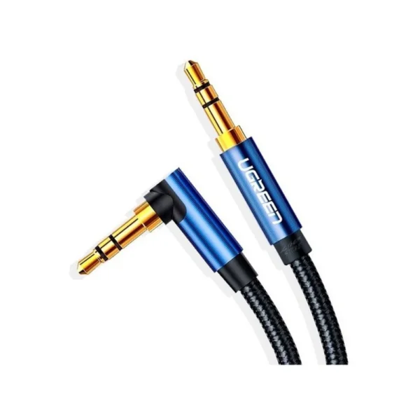 UGREEN 10688 3.5MM MALE TO 3.5MM MALE CABLE GOLD PLATED METAL CASE WITH BRAID - 3M BLUE