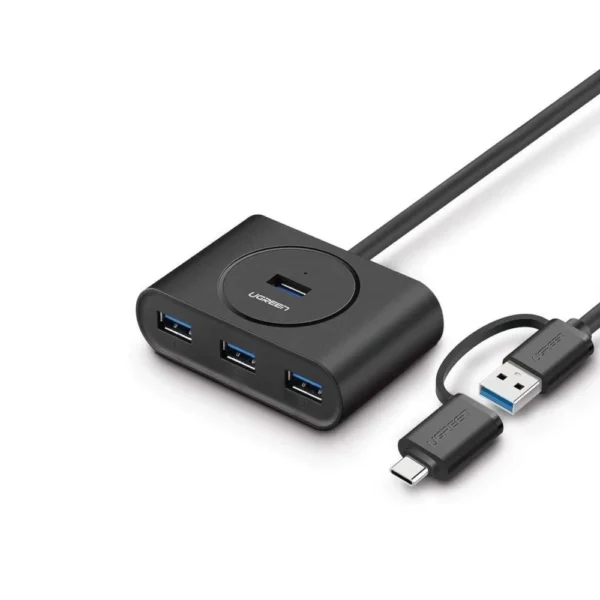 Ugreen 40850 USB 3.0 Hub with USB-C Port 1m (Black) (4 IN 1)