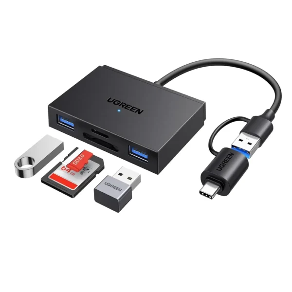 Ugreen 45167 USB-C /USB-A To TF/SD 3.0 + 2x USB-A 3.0 Card Reader TF/SD 3.0 + 2x USB-A 3.0
