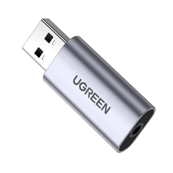 Ugreen 80864 USB-A To 3.5mm External Stereo Sound Adapter Gray