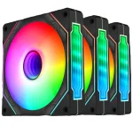 VORTEX ENIGMA ARGB Infinity 3-in-1 Reverse Blade Cooling Fan Kit with Controller - Black