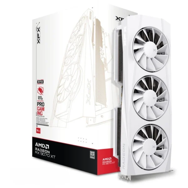 XFX RX-97TQICKW9 Quicksilver AMD Radeon RX 9070 XT White Gaming  Graphics Card, 16GB GDDR6 256bit, HDMI/3x DP, AMD RDNA 4