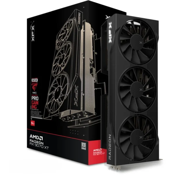 XFX RX-97TSWF3B9 Swift AMD Radeon RX 9070XT Triple Fan Gaming  Graphics Card, 16GB GDDR6, 256bit, HDMI/3x DP, AMD RDNA 4