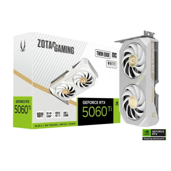 ZOTAC GAMING GeForce RTX 5060 Ti Twin Edge OC 16GB GDDR7 Graphics Card - White