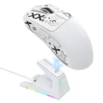 ATTACK SHARK X1 Tri-mode Gaming Mouse w/ Touchpad RGB Charging Dock PAW3395PRO Sensor - White