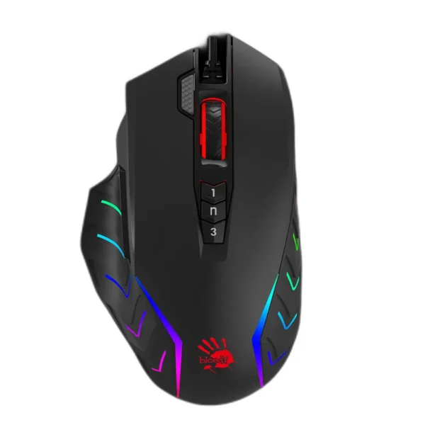 Bloody J95s 2-Fire RGB Animation Wired Gaming Mouse - Stone Black