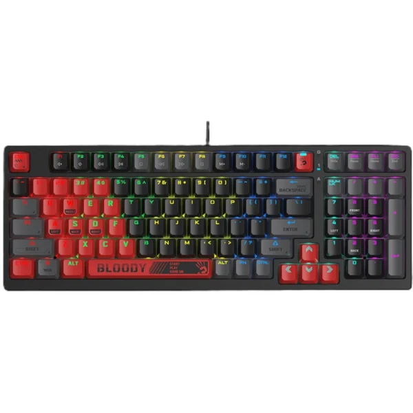 Bloody S98 Mechanical Gaming Keyboard - Red Switches - Sports Red