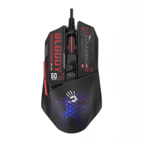 Bloody W60 Max Mini Lightweight RGB Wired Gaming Mouse - Honeycomb Black