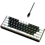 JERTECH JK540 WIZARD RGB Wired Mechanical Keyboard - Black & White - Red Axis Swtiches