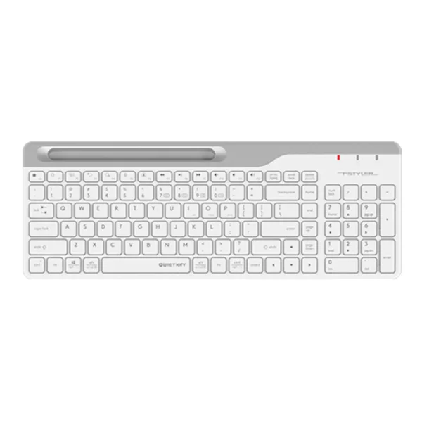 A4tech FBK25 Fstyler Bluetooth + 2.4G Connection 2-section Keyboard, USB, US Layout - White