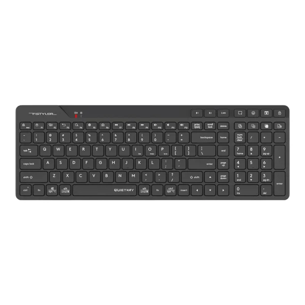 A4tech FBK27C AS Fstyler Bluetooth & 2.4G Rechargeable Keyboard, 2-Zone Compact Size, USB, US Layout - Black