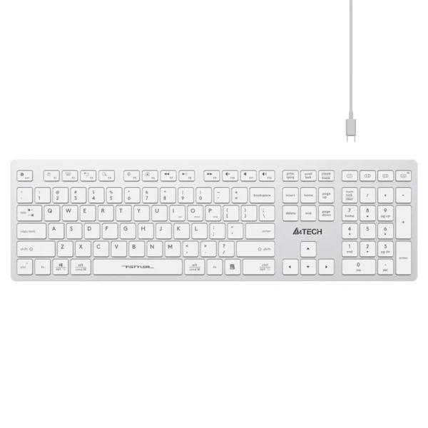 A4tech FBX50C Fstyler Bluetooth & 2.4G Scissor Switch Keyboard, US Layout - White