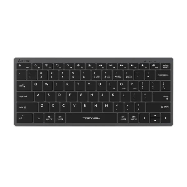 A4tech FBX51C Fstyler Bluetooth & 2.4G Scissor Switch Compact Keyboard, Type C, US Layout - Grey