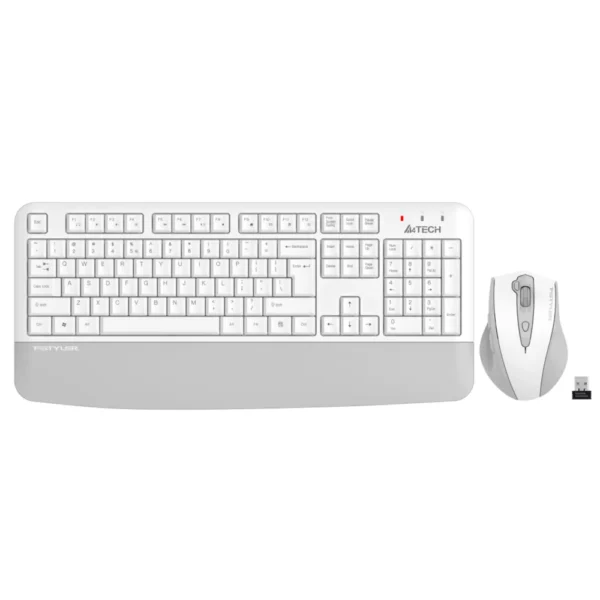 A4tech FG2500S Plus Fstyler 2.4G Multimedia Wireless Desktop Set (FGK20+FG55S Plus Silent Click), US Layout - White