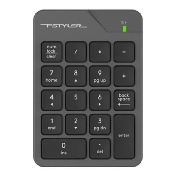 A4tech FGK21C Fstyler 2.4G Wireless Rechargeable Numeric Keypad, USB Receiver+Type Adapter - Black+Blue, Grey