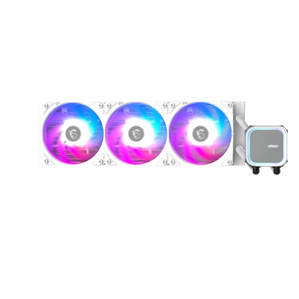 MSI MAG CORELIQUID A13 360 AIO ARGB CPU Liquid Cooler - 360mm Radiator - LGA 1700/1851/AM5/AM4 Compatible - Triple 120mm ARGB PWM Fans - White