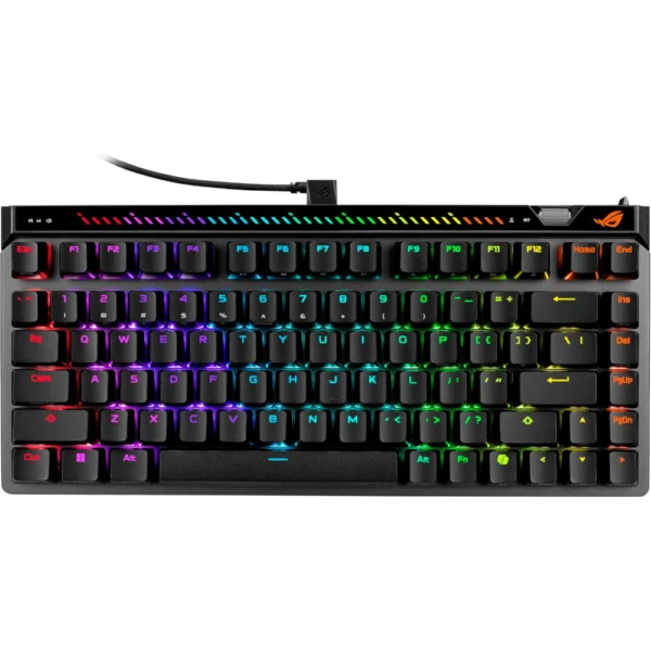 ASUS ROG Falchion Ace 75 HE Wired Analog/Hall Effect Gaming Keyboard, 75% TKL, USB, Hot Swappable HFX V2 Magnetic Switch, Rapid Trigger, 8KHz Polling, ABS Keycap, Carry Case, Web-based Config - Black