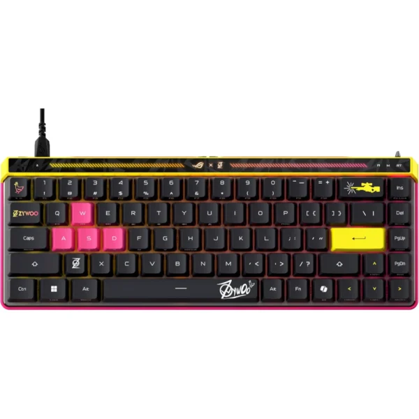 ASUS ROG Falchion Ace HFX Hall Effect Wired Gaming Keyboard, 65% TKL, Dual USB-C, Magnetic Switch, Rapid Trigger, Speed Tap, 8K Hz Polling, Touch Panel, Protective Cover, PBT Keycaps – ZywOo Edition