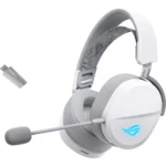 ASUS ROG Pelta (A501) Wireless Gaming Headset, BT/ROG SpeedNova 2.4GHz/USB-C, Lightweight 309g, 50mm ROG Titanium-Plated Drivers, 10mm Super-Wideband Mic, RGB, 70HR Battery, Compatible with PC/Switch/PS5 - White