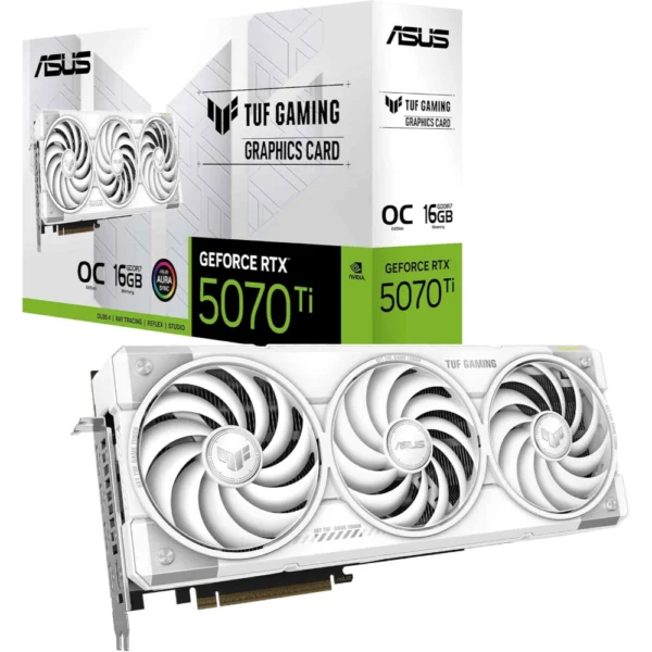 ASUS TUF Gaming GeForce RTX 5070 Ti 16GB GDDR7 OC Gaming Graphics Card - White