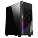 GIGABYTE AORUS C500 GLASS E-ATX Mid Tower PC Gaming Case, Pre-installed 4x ARGB Fans - Black